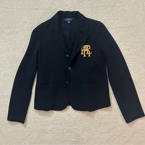 Polo Ralph Lauren Girls Navy Blue and Gold Blazer Cardigan